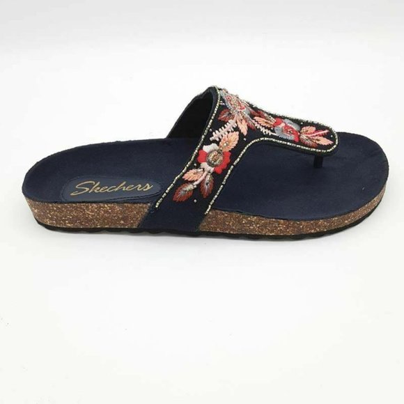 skechers sandals blue